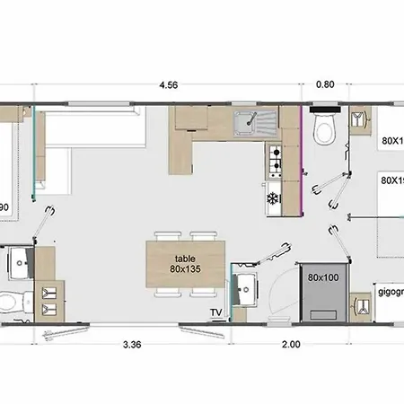 Mobil-home Confortable Avec Clim - 6 Pers. - Api-1-52-2798 *